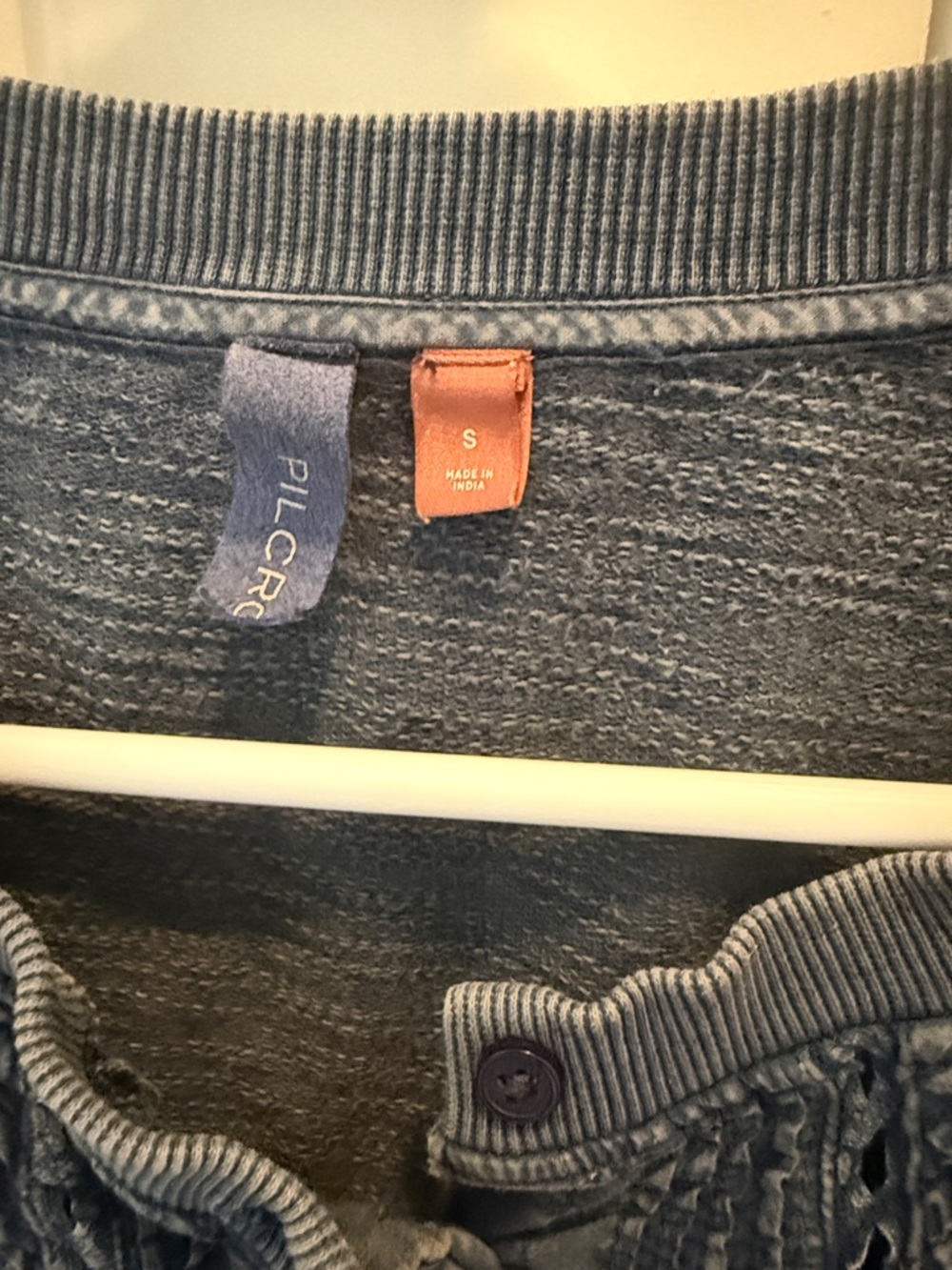 Pilcro Blue Textured Henley Pullover - Picture 2 of 5